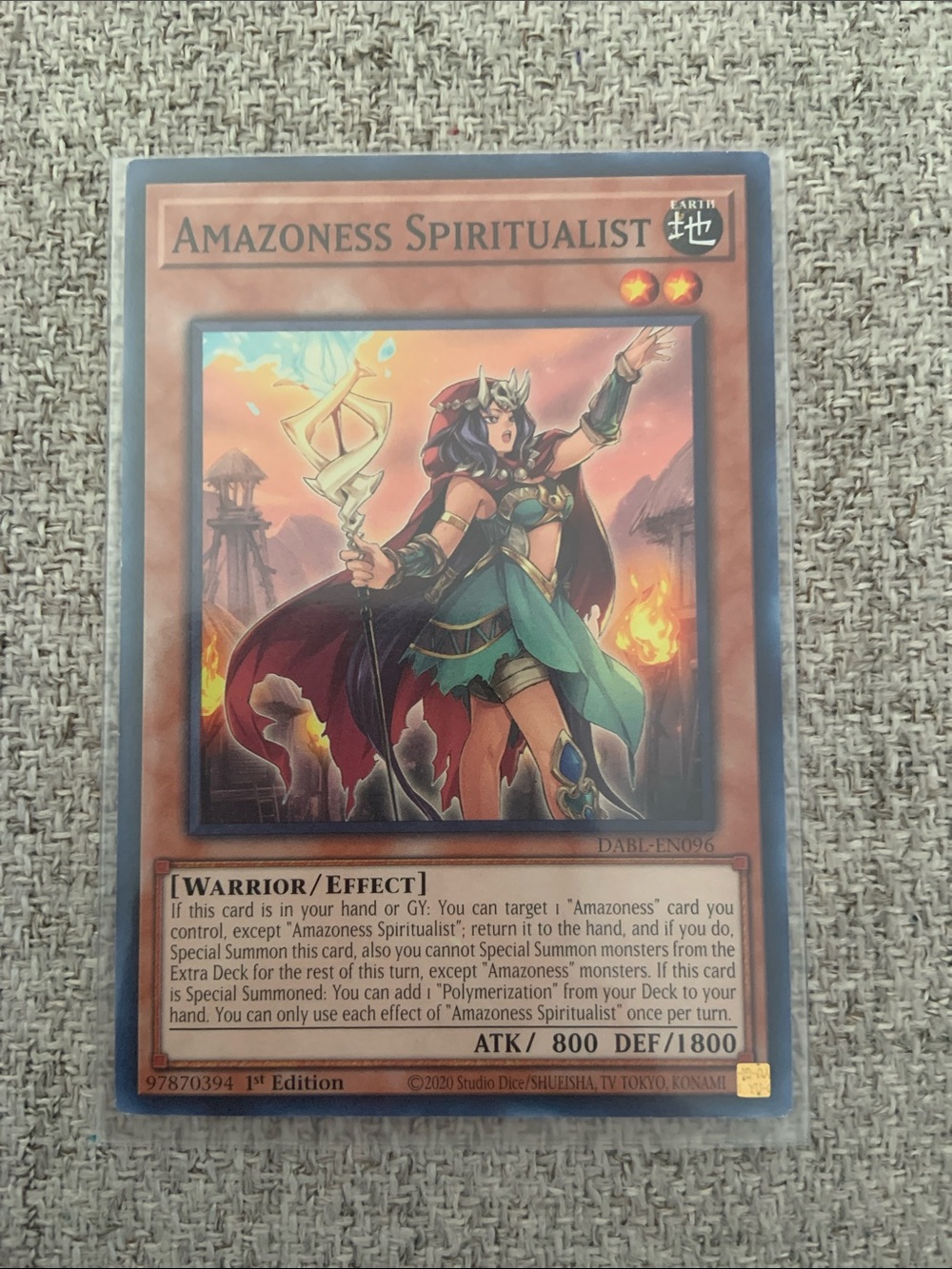 Yu-Gi-Oh Duel Monster Card - Amazoness Spiritualist.